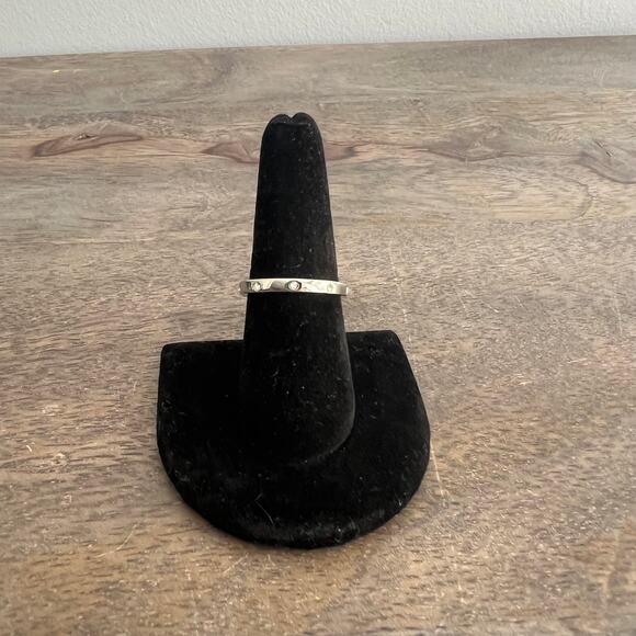 Silver tone rhinestone studded ring band - size 8.25 - Picture 2 of 5